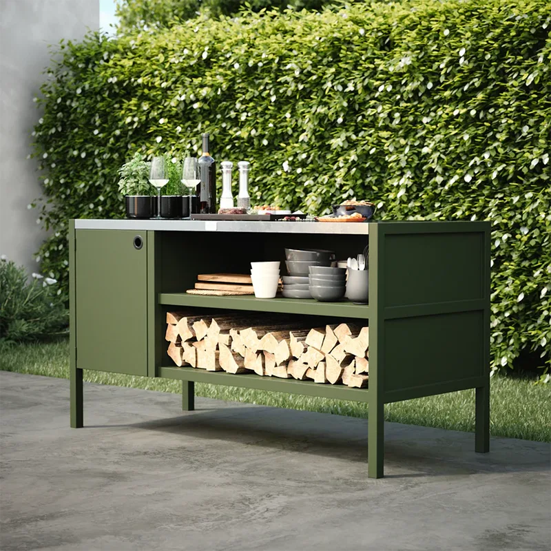 Double Layer Outdoor Kitchen Cabinet with a Door Double Layer Outdoor Kitchen Cabinet with a Door