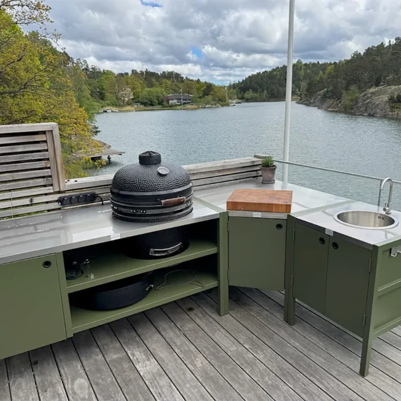 Double Layer Outdoor Kitchen Cabinet with a Door Double Layer Outdoor Kitchen Cabinet with a Door