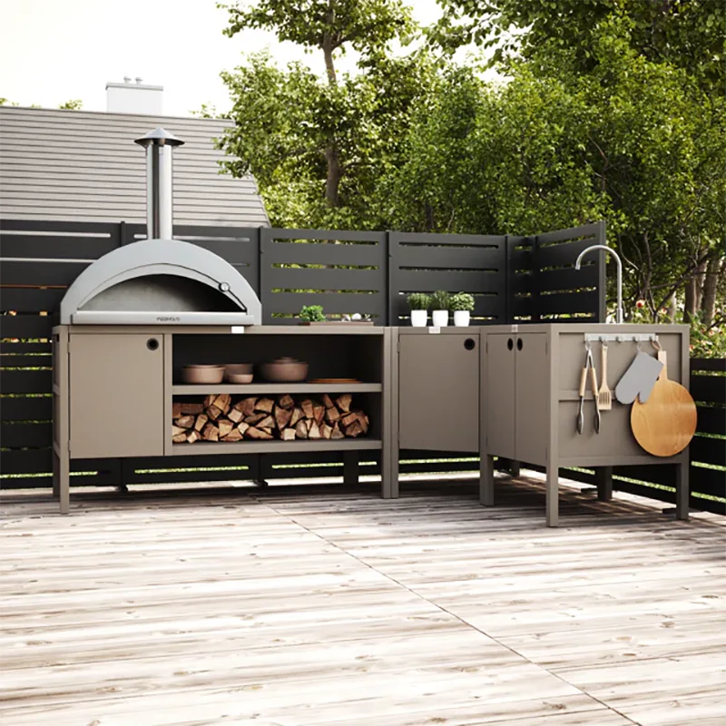 Double Layer Outdoor Kitchen Cabinet with a Door Double Layer Outdoor Kitchen Cabinet with a Door