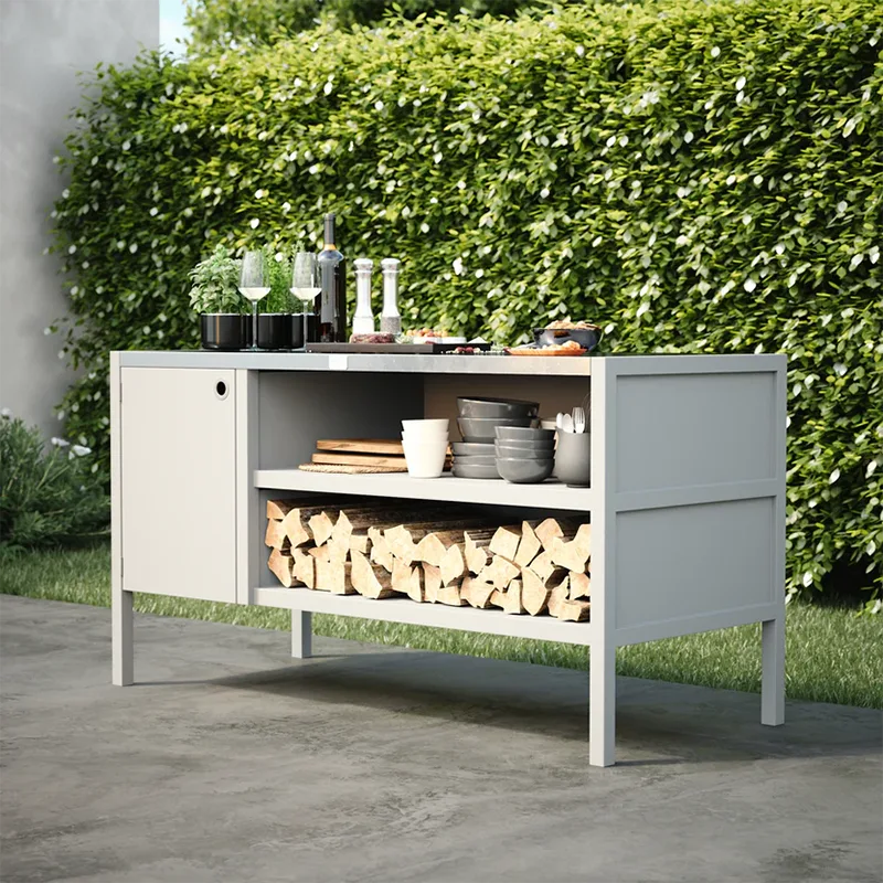 Double Layer Outdoor Kitchen Cabinet with a Door Double Layer Outdoor Kitchen Cabinet with a Door